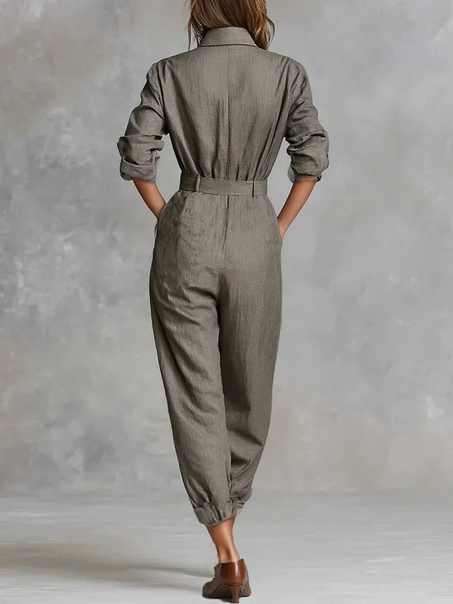 Gwenoraé - Elegant Women's Cotton and Linen Jumpsuit