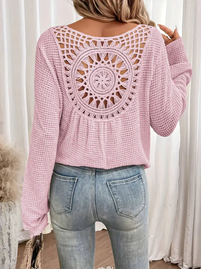 Belen™ - Elegant Ibiza-style blouse with V-neckline
