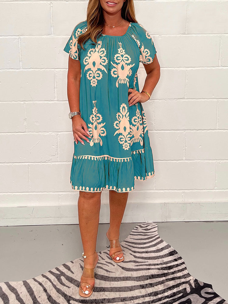 Freya - Vintage Printed Cotton Dress