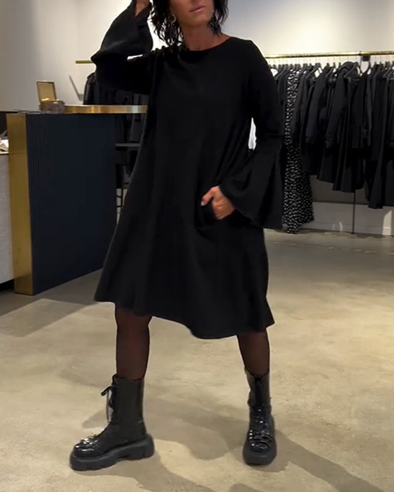 Jovalinne - Casual Flared Sleeve Dress