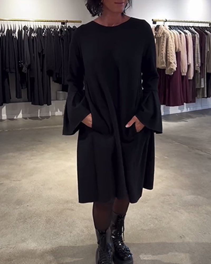 Jovalinne - Casual Flared Sleeve Dress