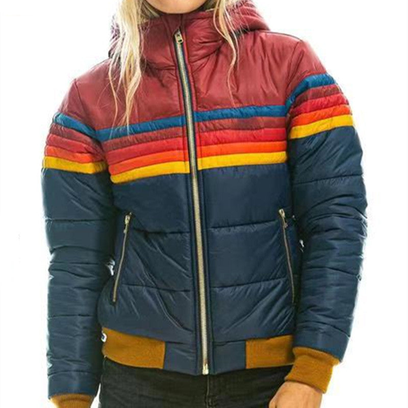 Monique - Women's Winter Down Jacket with Hood and Oversize Pockets