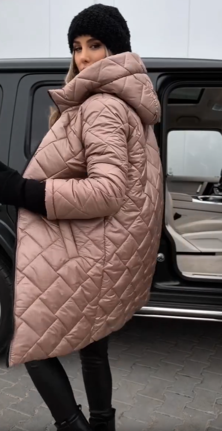 Cyranella - Long Padded Coat for Women with Hood