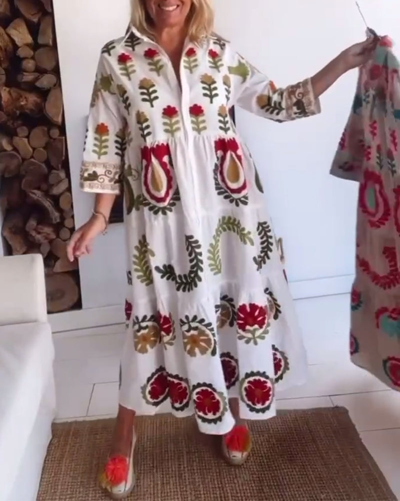 Gracina - Graphic Floral Print Dress