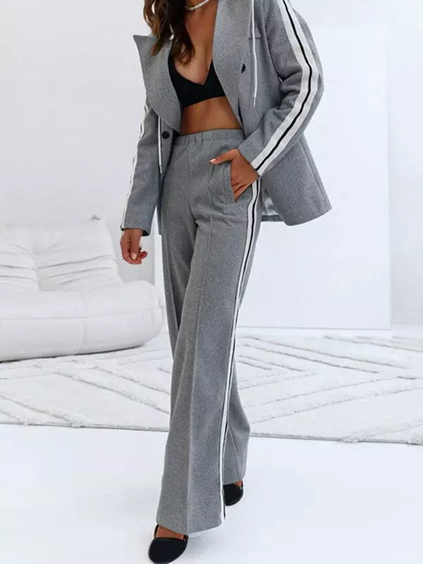 Gwenalyn - Hooded Blazer Jacket in Sporty Patchwork