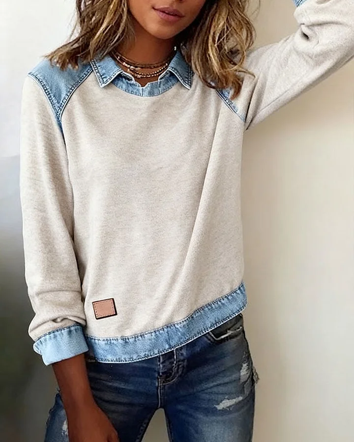 Norvella - Elegant Long Sleeve Shirt with Collar