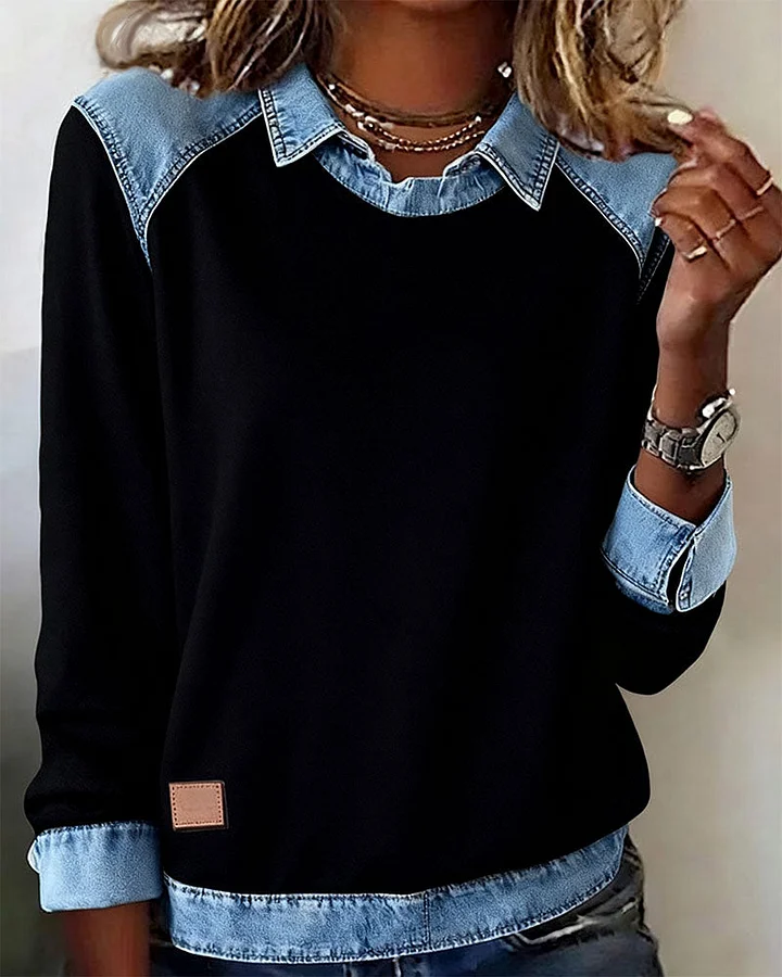 Norvella - Elegant Long Sleeve Shirt with Collar