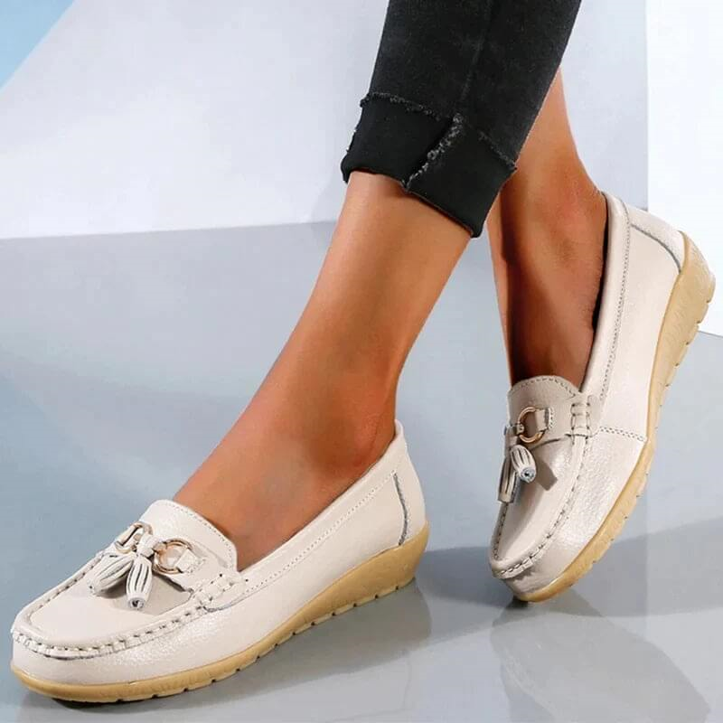 Heliora - Leather Orthopaedic Comfort Loafers - Natural Elegance in Every Step