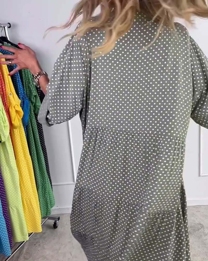 Miralyn - Dress with mid-length sleeves and polka dots