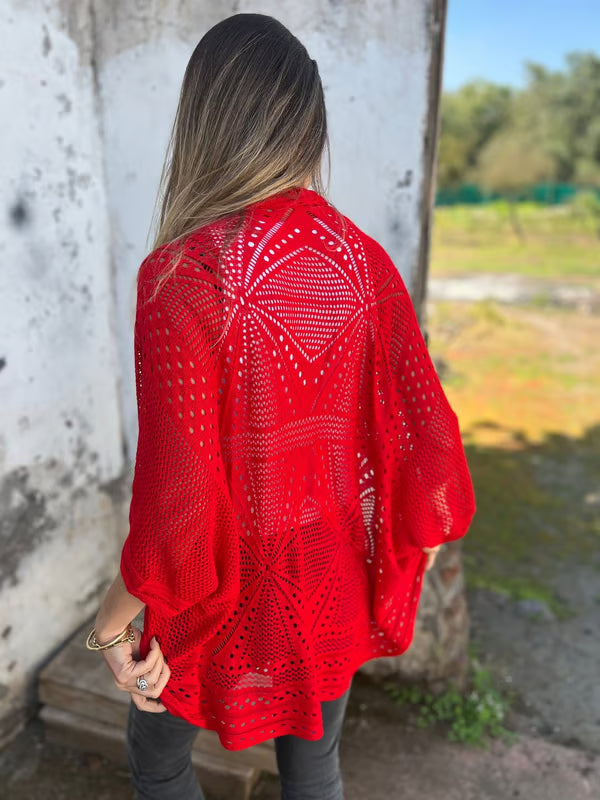 Alithia™ - Hollow half-sleeve cardigan