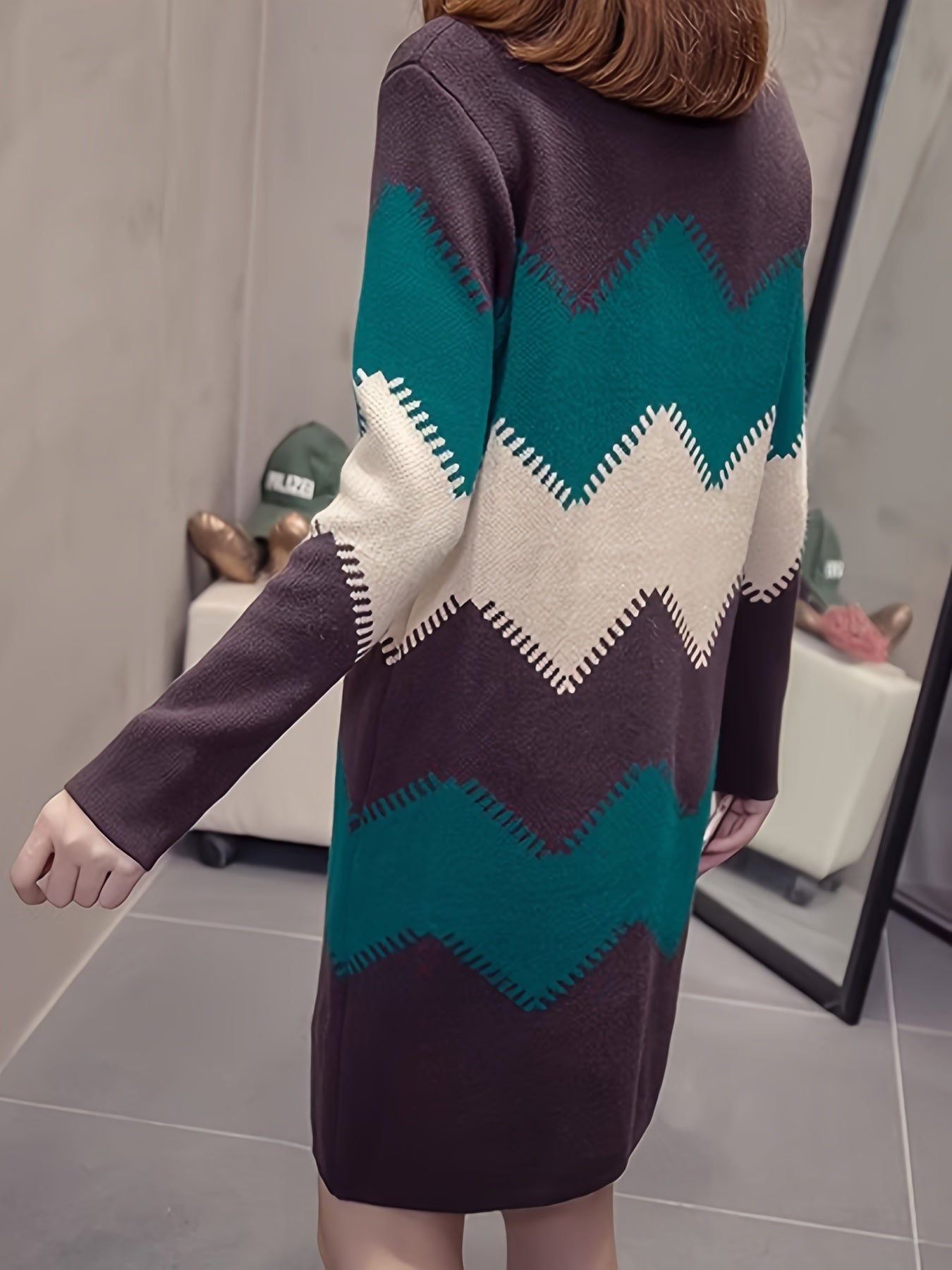 Mirabelle - Chic color-block sweater dress for women