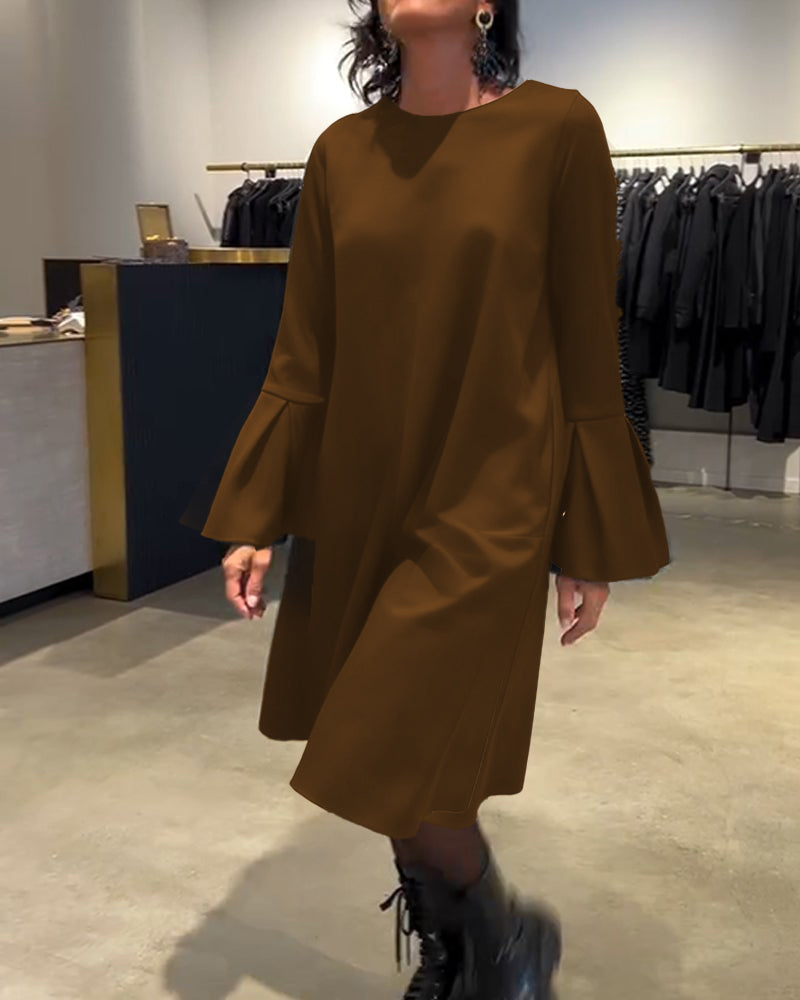 Jovalinne - Casual Flared Sleeve Dress