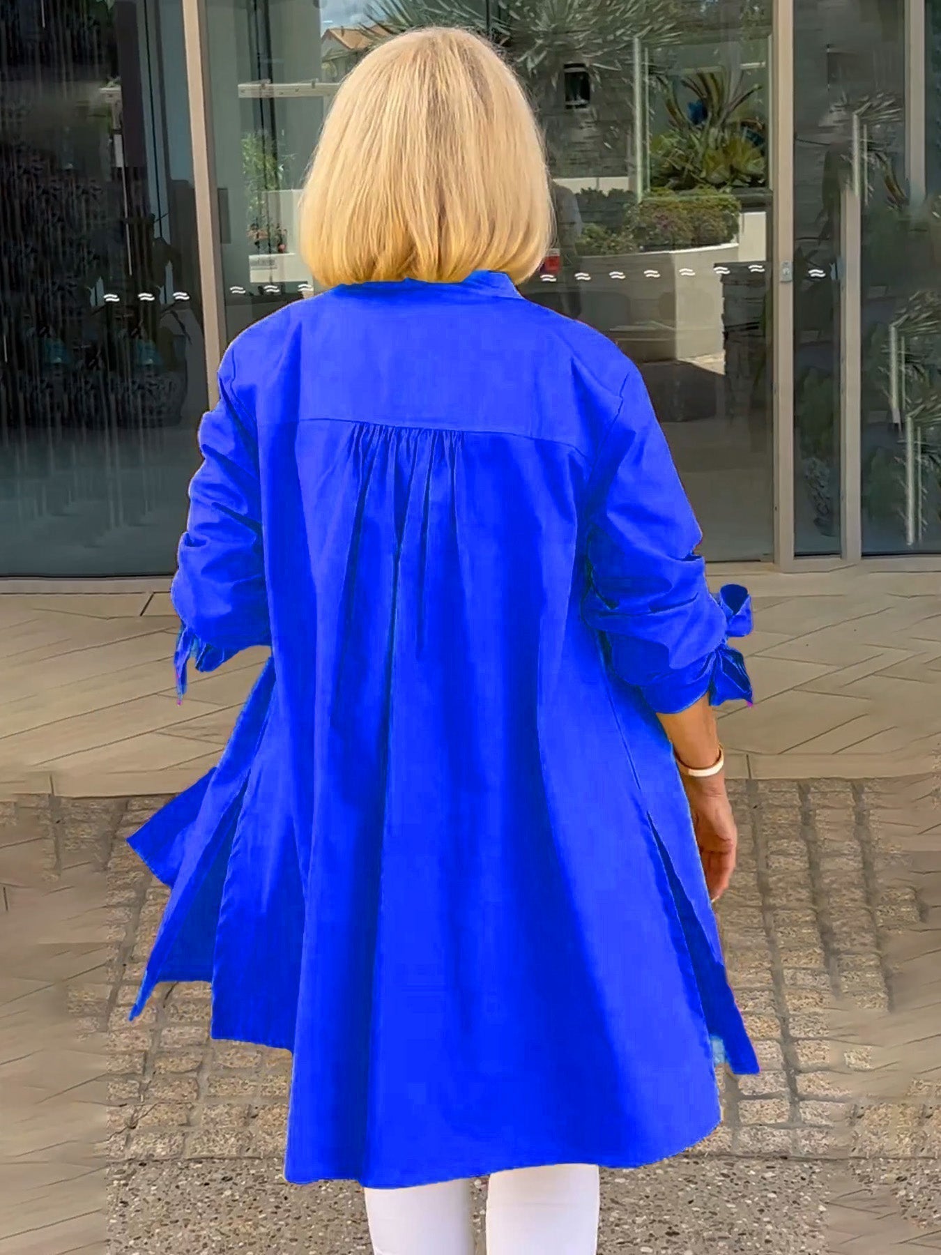 Liora™ – Long button-up cotton shirt jacket