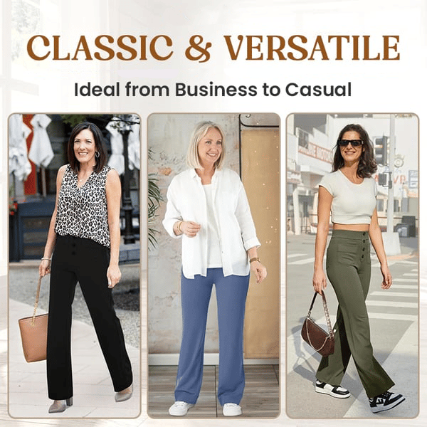 Nara - High elasticity - High-waisted casual pants with straight leg