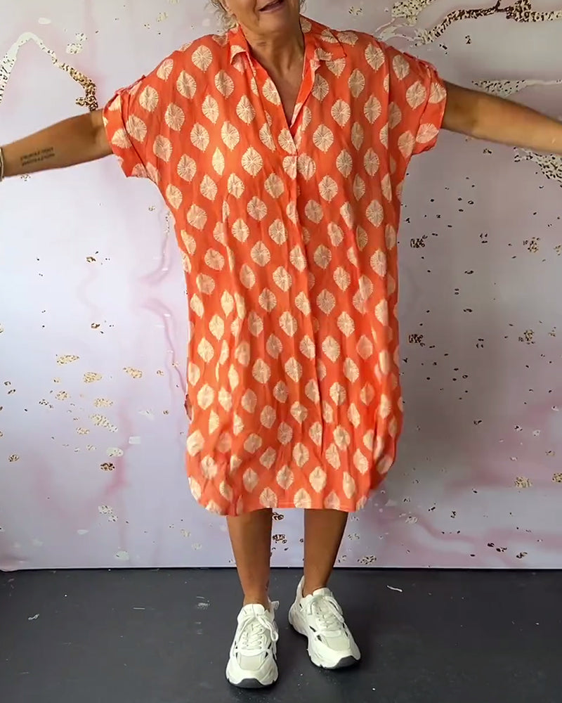Davina - Loose shirt dress with short sleeves