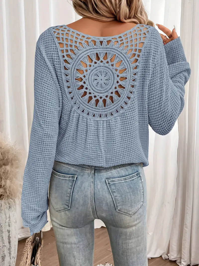 Belen™ - Elegant Ibiza-style blouse with V-neckline