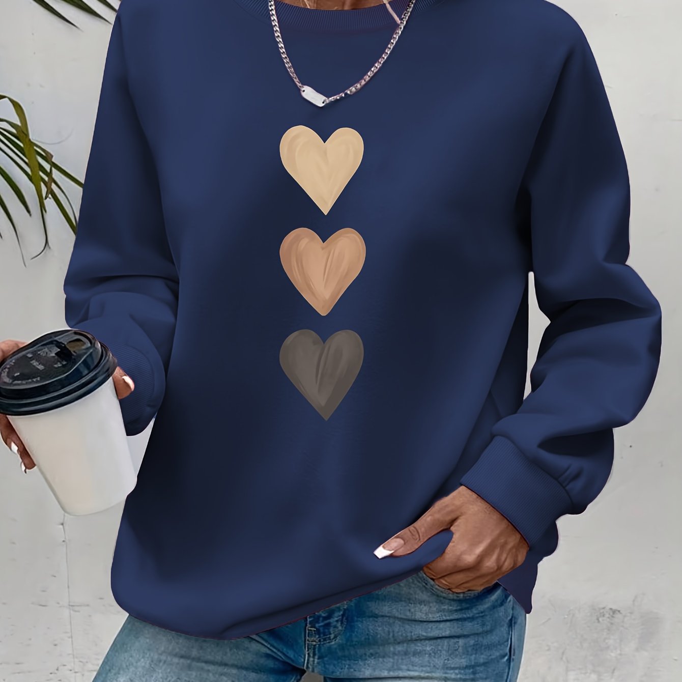 Belviera - Soft Sweater with Heart Pattern