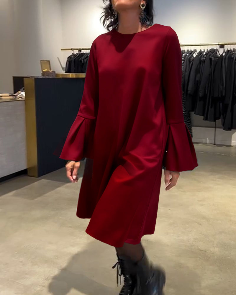 Jovalinne - Casual Flared Sleeve Dress