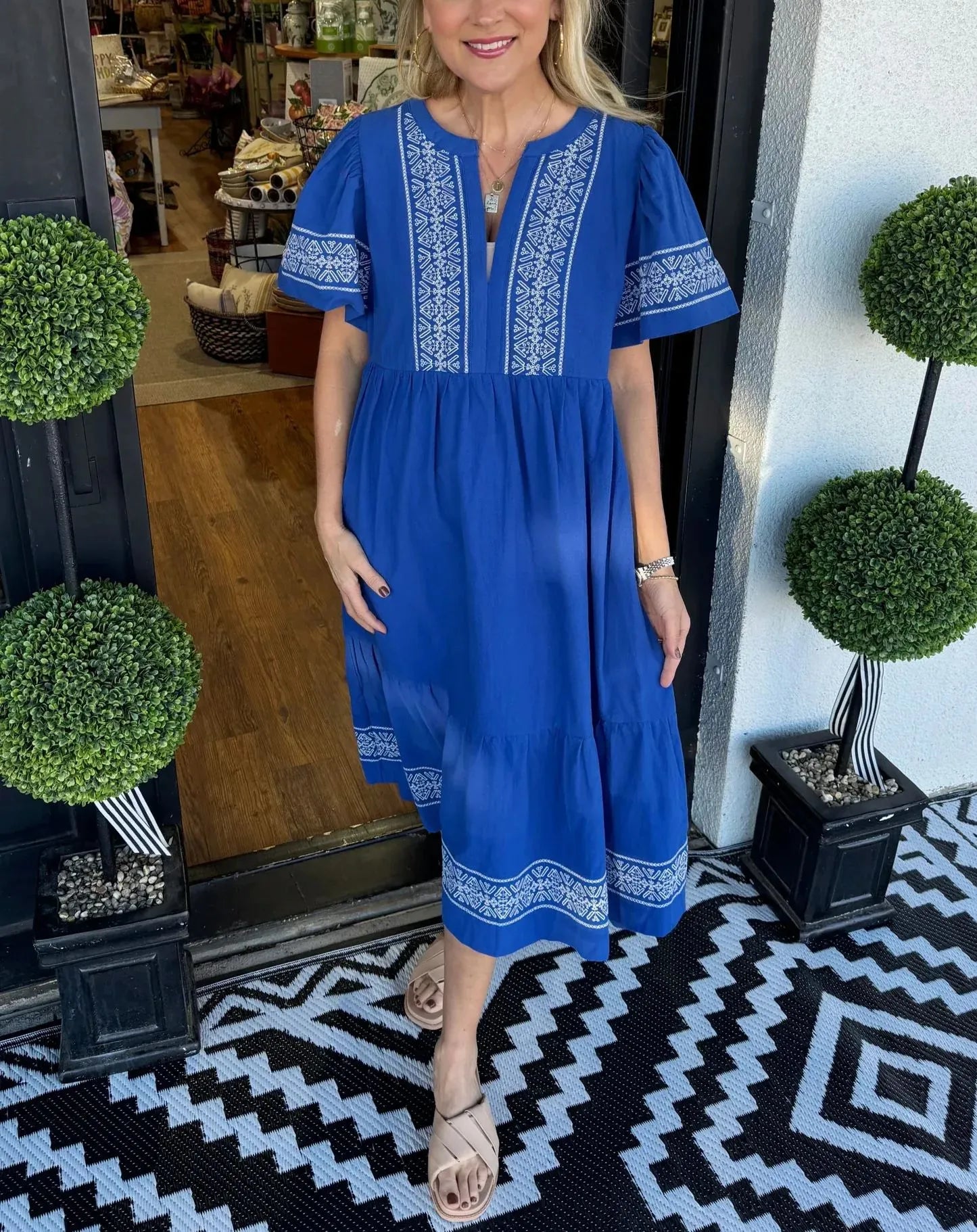 Noéa™ - gúna Bohemian V-mhuineál Maxi
