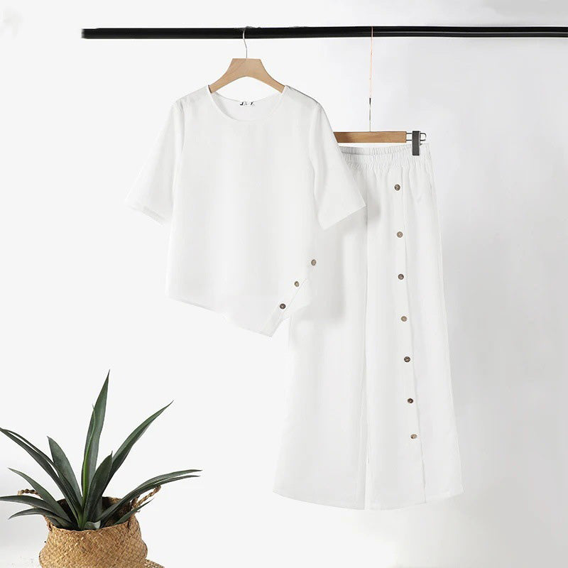 Amelina™ - Coordinating Set with Buttons for Elegant Casual Style
