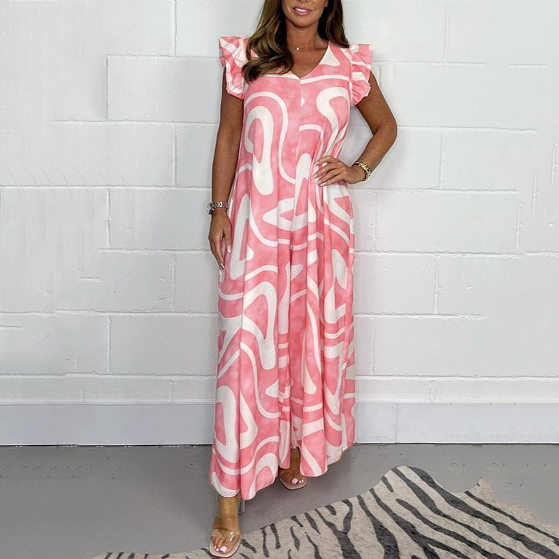 Adelinae™ Elegant Geometric Print Jumpsuit