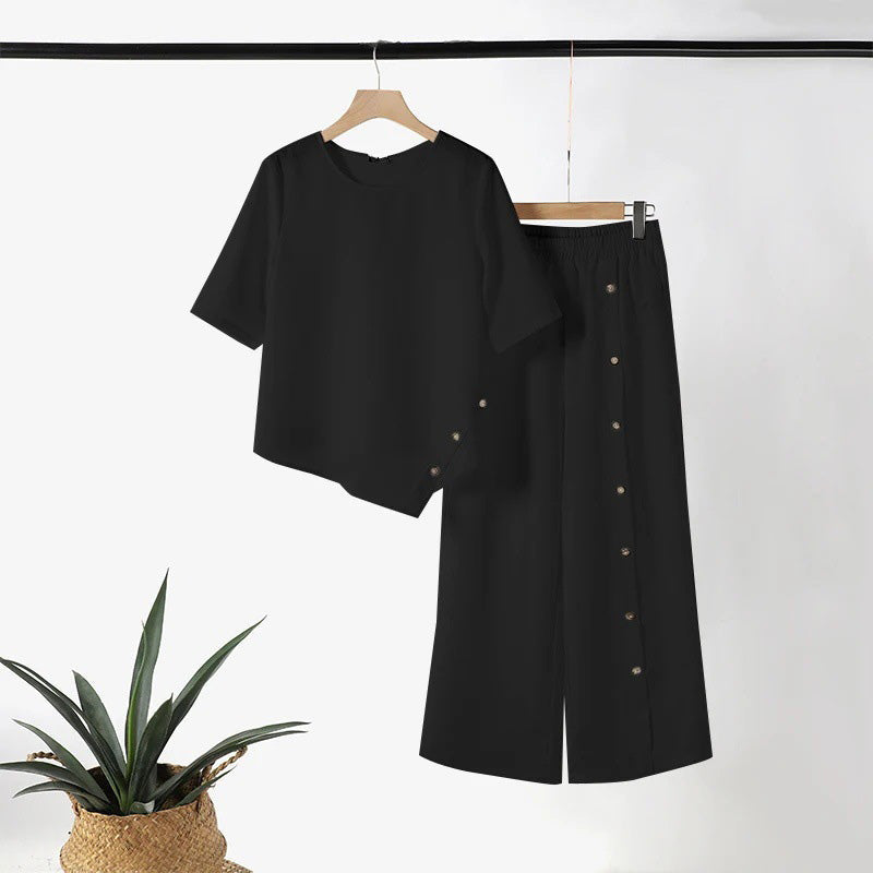 Amelina™ - Coordinating Set with Buttons for Elegant Casual Style