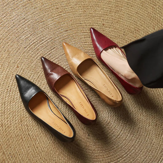 Lunessae - Genuine Leather Elegant Heeled Court Shoes
