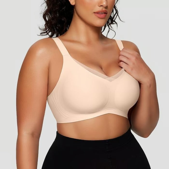 Kaelina - Women's wireless mesh cross-over V-neck bra