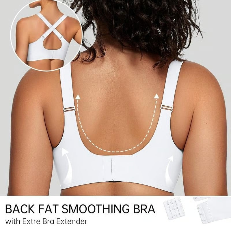 Kaelina - Women's wireless mesh cross-over V-neck bra