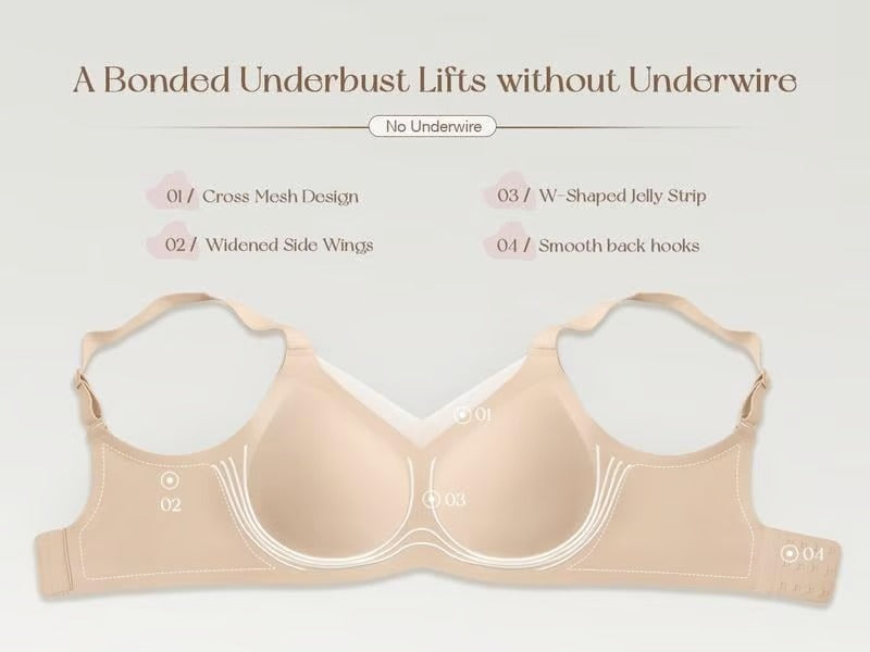 Kaelina - Women's wireless mesh cross-over V-neck bra
