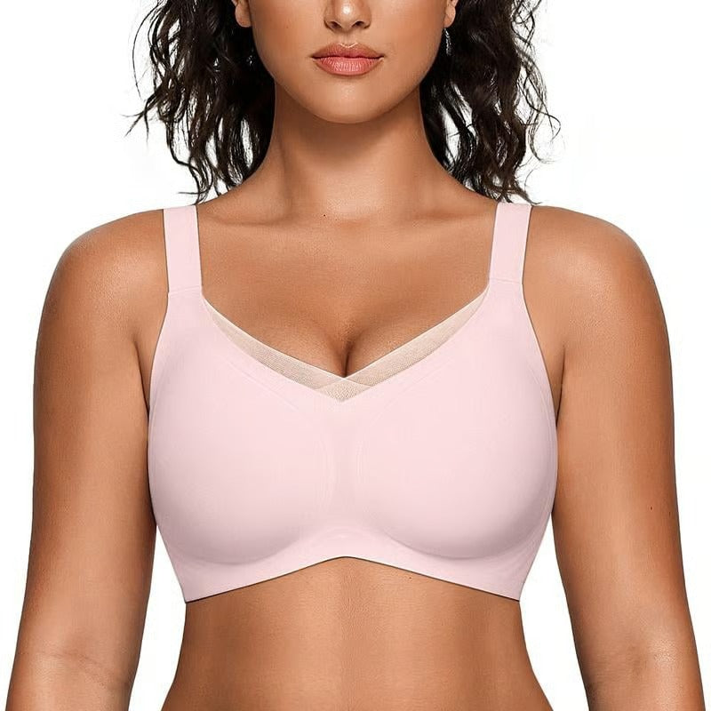 Kaelina - Women's wireless mesh cross-over V-neck bra