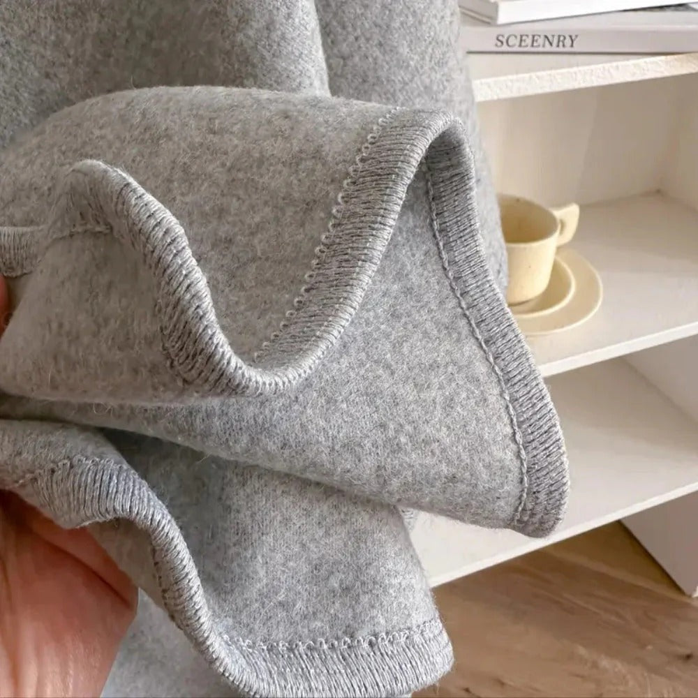 Brivana - Long Soft Wool Poncho Scarf