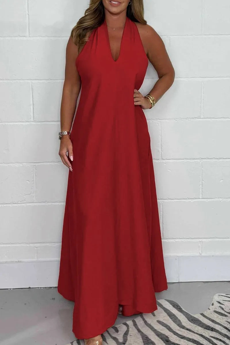 Serafina - Women's Floating Maxi T-Back Dress
