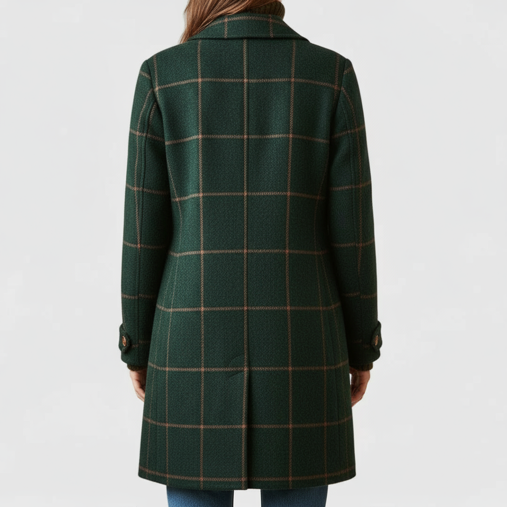 Elivara - Elegant Checked Coat for Women