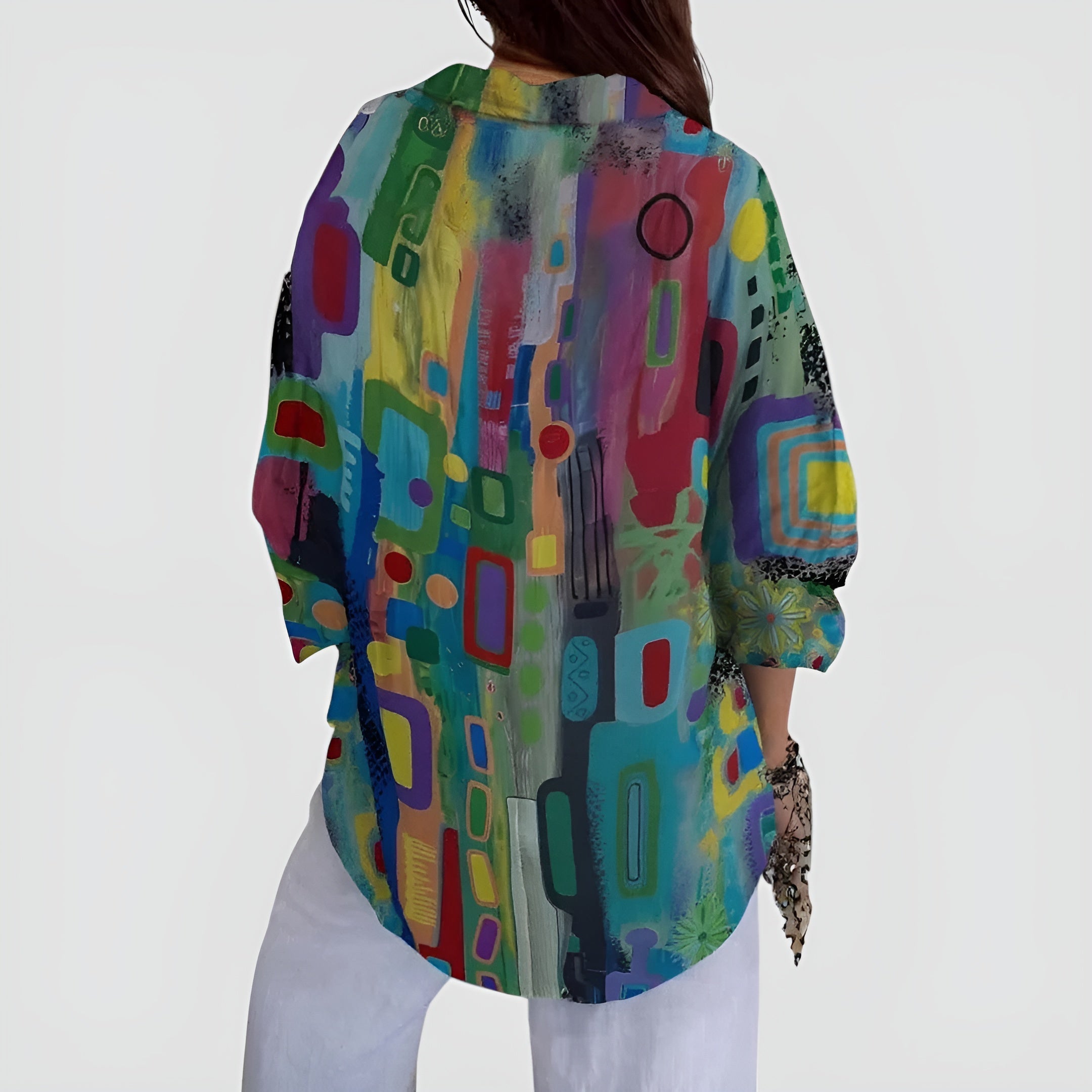 Cerelia™ - Comfortable Blouse with Geometric Pattern for Modern Everyday Style