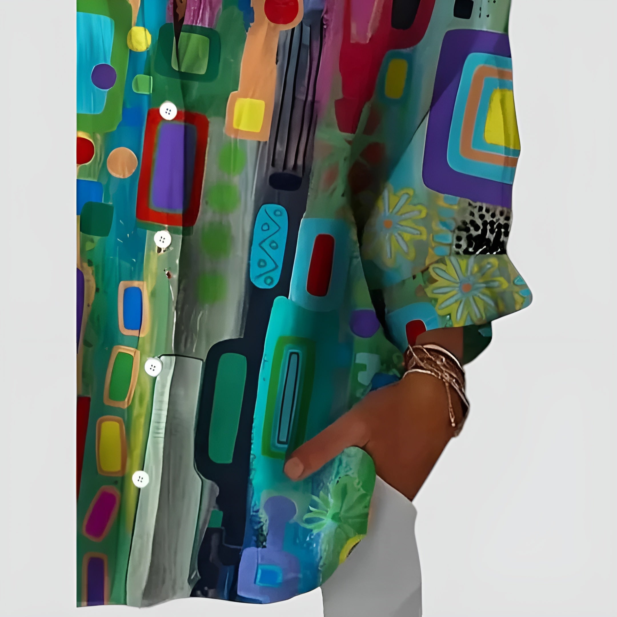 Cerelia™ - Comfortable Blouse with Geometric Pattern for Modern Everyday Style