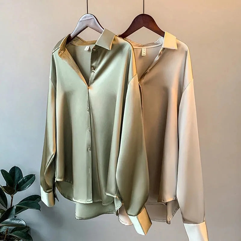Rynke - Elegant Satin Shirt for Women