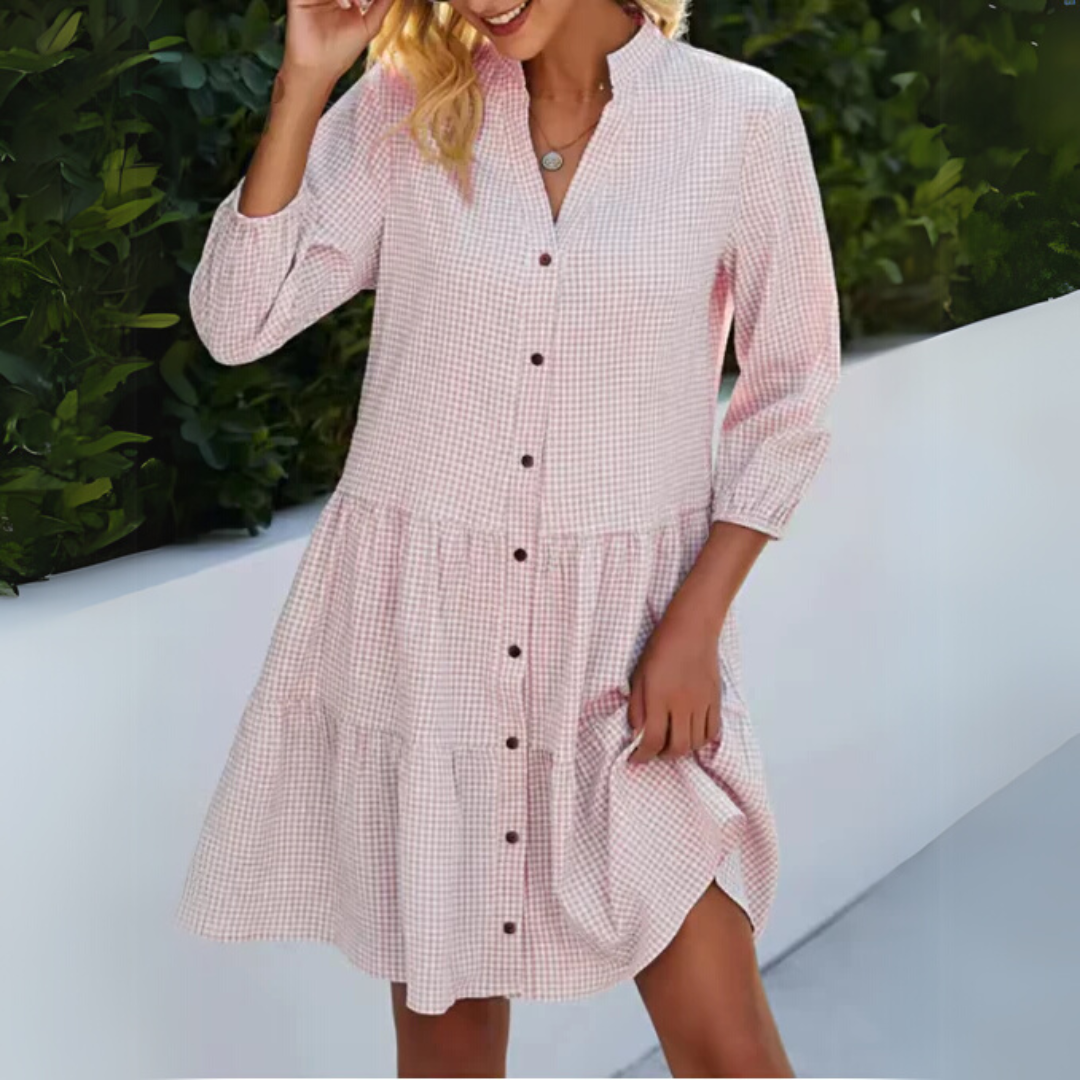 Isalina - Light, flattering plaid summer dress