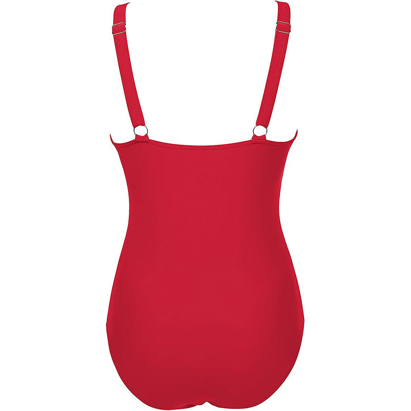 Nessa - Women's contrasting knit gathered one-piece swimsuit