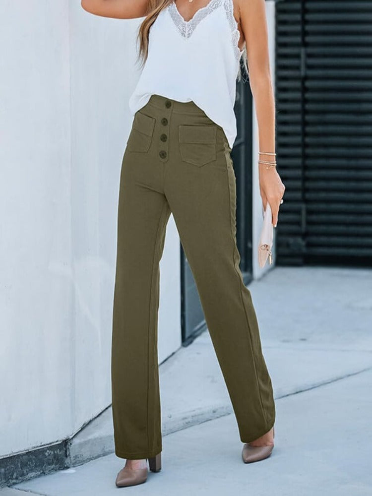 Nara - High elasticity - High-waisted casual pants with straight leg