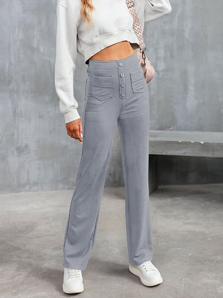 Nara - High elasticity - High-waisted casual pants with straight leg