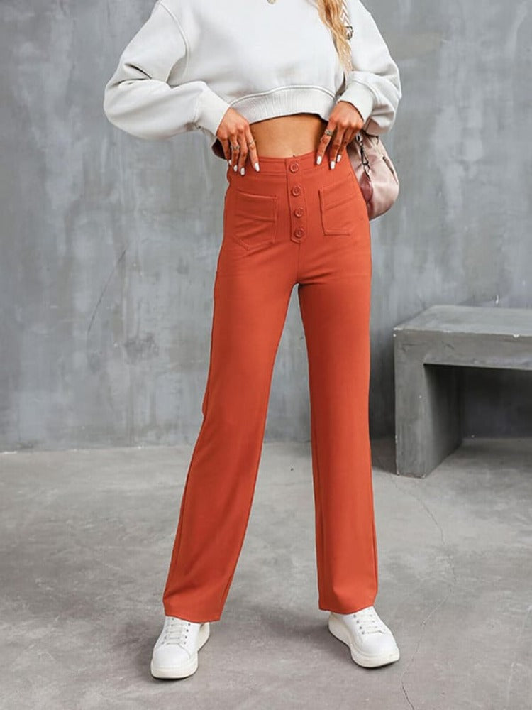 Nara - High elasticity - High-waisted casual pants with straight leg