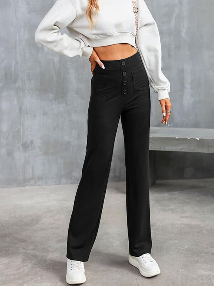 Nara - High elasticity - High-waisted casual pants with straight leg