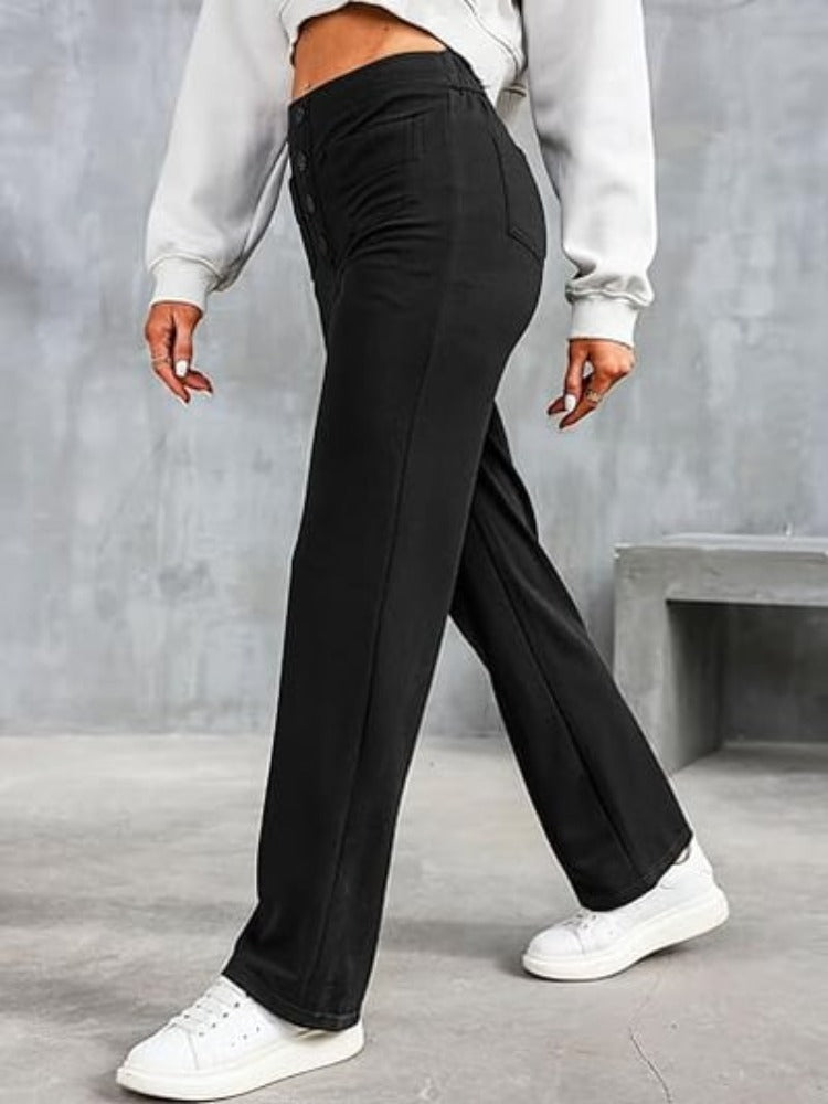 Nara - High elasticity - High-waisted casual pants with straight leg