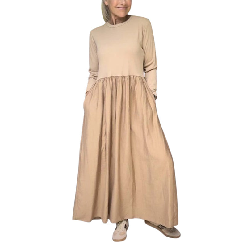 Louane - Fluid mesh midi dress with long sleeves