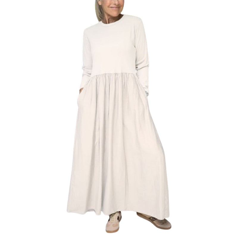 Louane - Fluid mesh midi dress with long sleeves