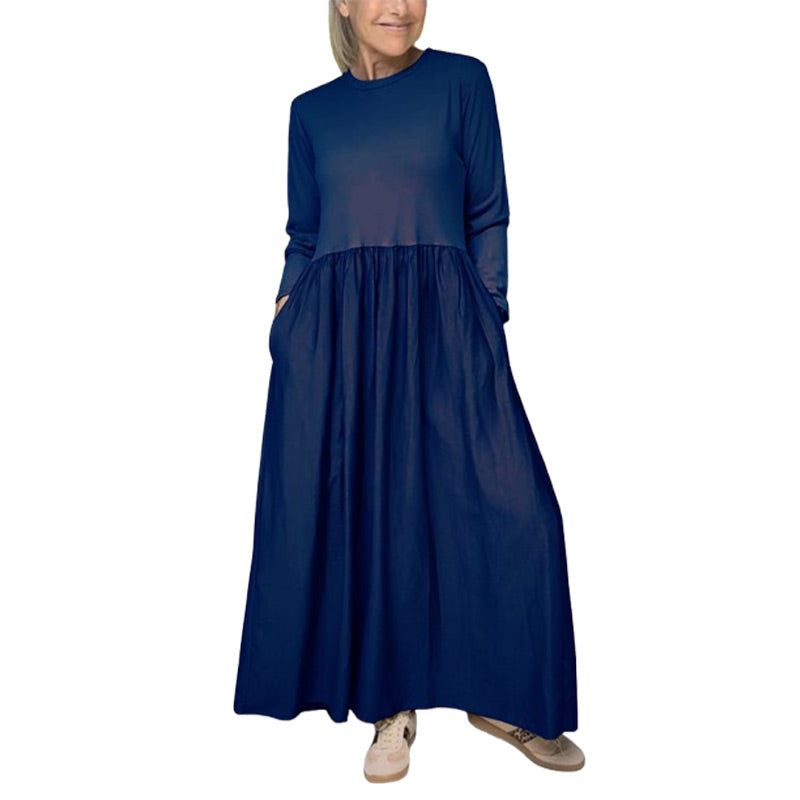 Louane - Fluid mesh midi dress with long sleeves