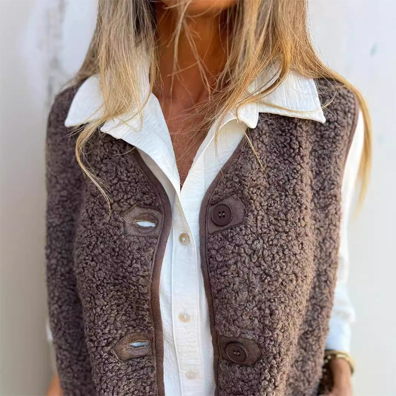 Nahla™ - Warm Button Short Vest