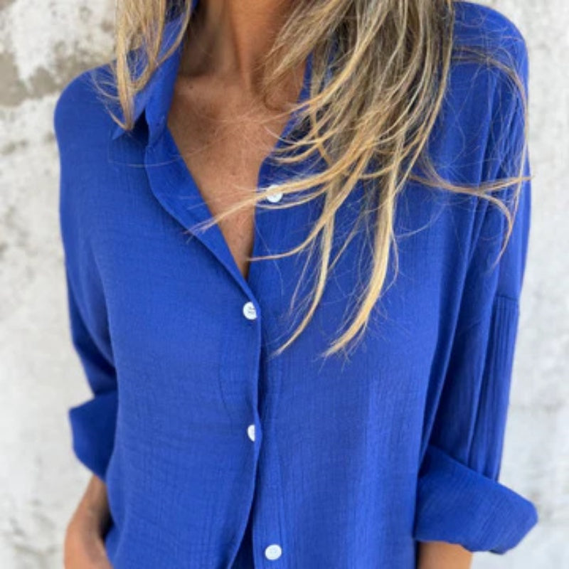 Alora - Women's long-sleeved shirt and shorts set