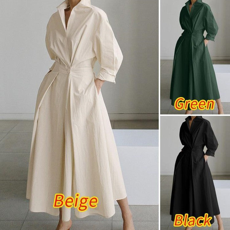 Barbe™ - Long Cotton Linen Maxi Dress
